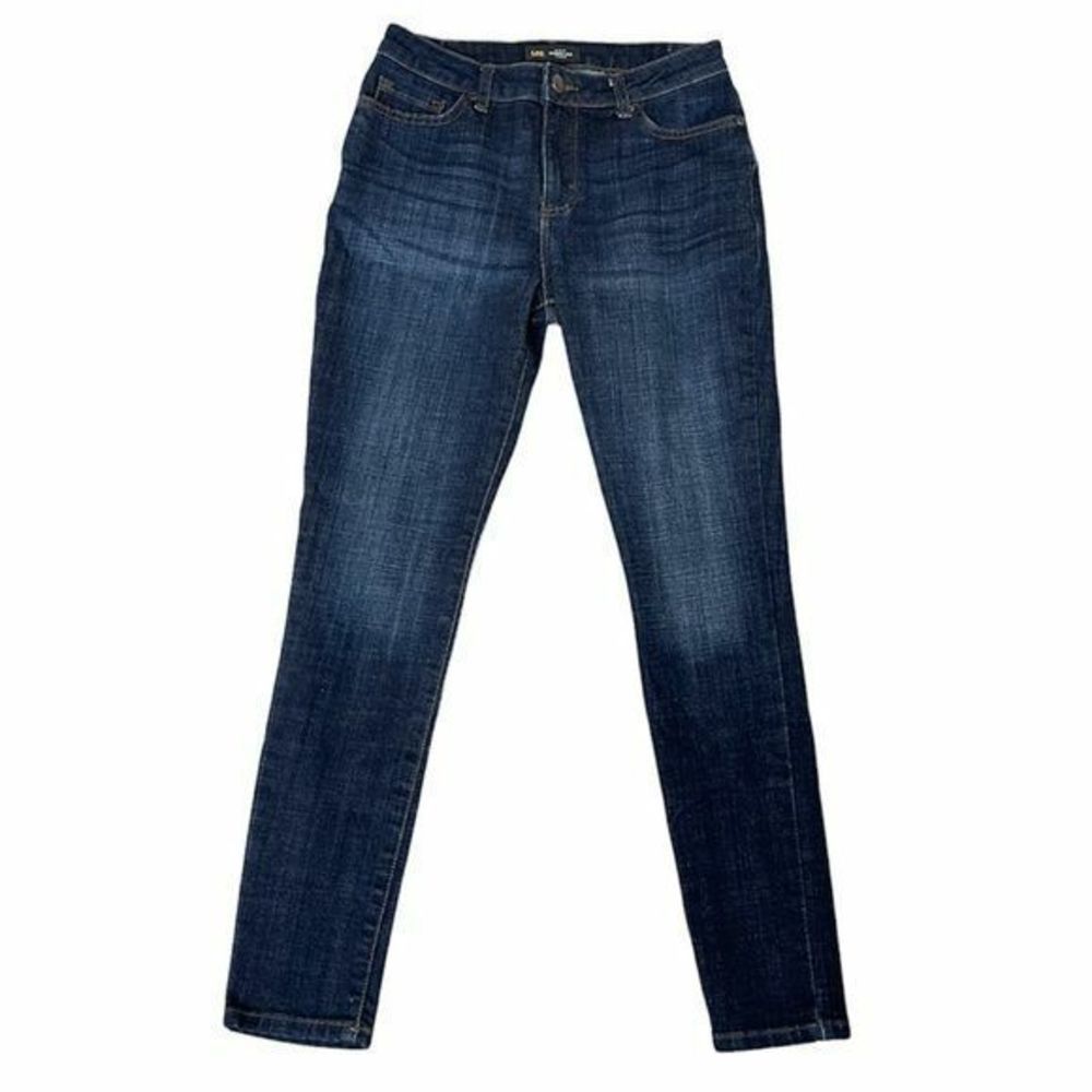 Lee Women Mid Rise Blue Jeans Size 2 Slim Fit Denim Skinny Leg